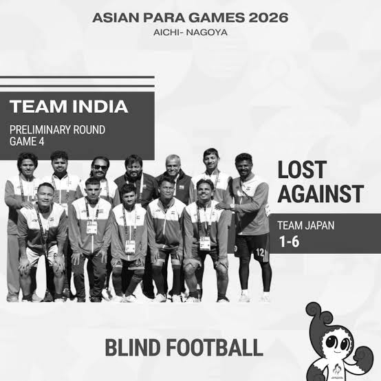 India Lose 1-6 to Japan After Defensive Collapse in Asian Para Games Blind Football