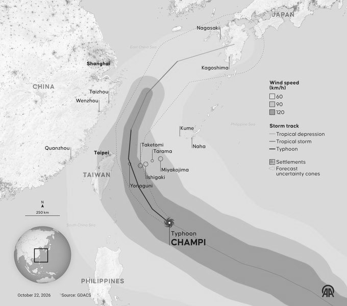 Typhoon Champi Shuts Down Taiwan: 931 Flights Cancelled, One Dead and 94 Injured