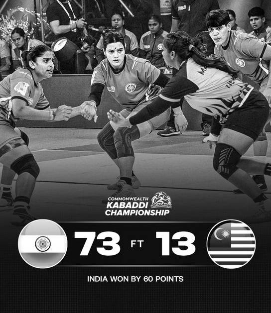 India’s Kabaddi Teams Shine in Ahmedabad, Women Crush Malaysia 73-13 and Men Defeat England