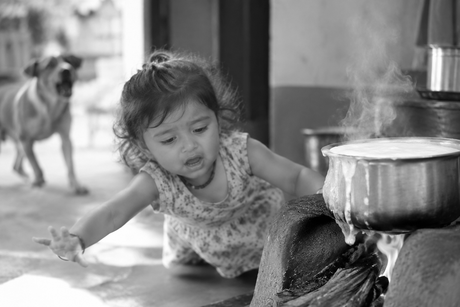 Three-Year-Old Girl Fleeing Stray Dog Dies After Falling Into Boiling Milk in Maharashtra