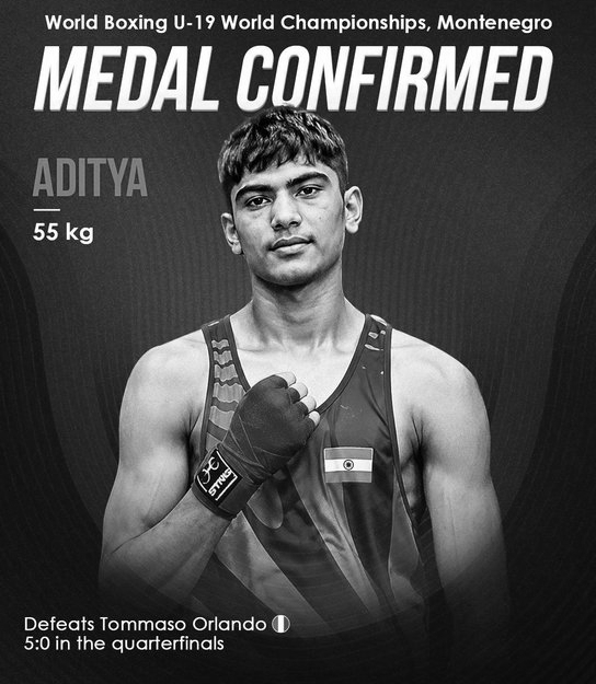 World Boxing U-19 Championships: Aditya Storms Into Semifinals, India Assured of Third Medal