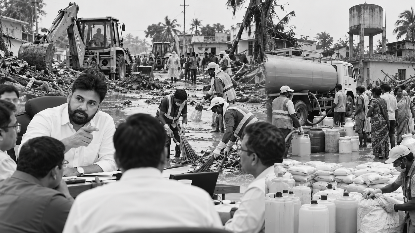 Pawan Kalyan Orders Post-Cyclone Restoration as Andhra Deploys 15,686 Sanitation Workers
